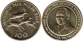 монета Танзания 100 шиллинги 2012