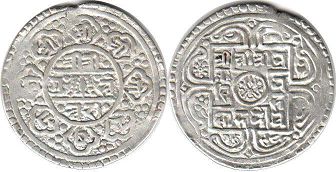 монета Непал 1 мохар 1776