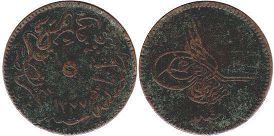 монета Турция Османская 5 пара 1864