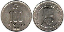 монета Турция 100000 лир 2004