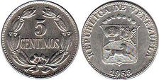 монета Венесуэла 5 сентимо 1958