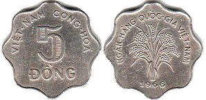 монета Южный Вьетнам 5 донг 1966
