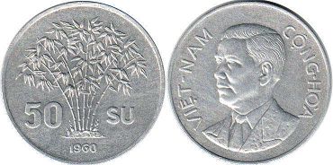 монета Южный Вьетнам 50 су 1960