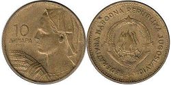 монета Югославия 10 динаров 1955