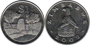 монета Зимбабве 1 доллар 2002
