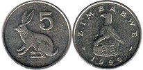 монета Зимбабве 5 центов 1999