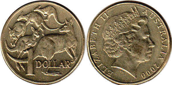 Австралия монета 1 доллар 2000 Elizabeth II