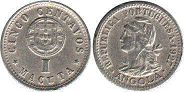 монета Ангола 1 макута 1927