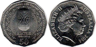 монета Австралия 50 центов 2014