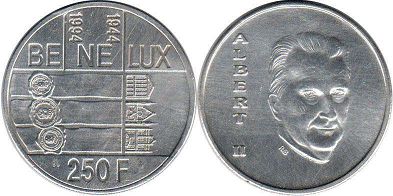 монета Бельгия 250 франков 1994