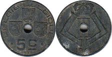 монета Бельгия 5 сантимов 1941