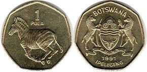 монета Ботсвана 1 пула 1991