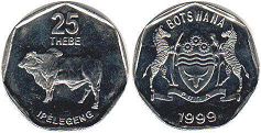 монета Ботсвана 25 тхебе 1999