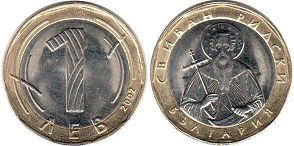монета Болгария 1 лев 2002