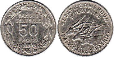 монета Камерун 50 франков 1960