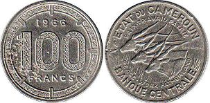 монета Камерун 100 франков 1966