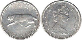 Канада юбилейная монета 25 центов 1967