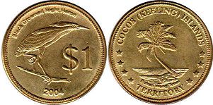 монета Кокосовых Островов 1 доллар 2004