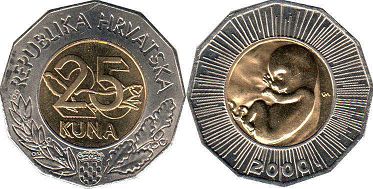 монета Хорватия 25 кун 2000