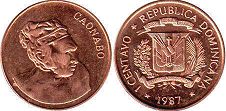 монета Доминиканская Республика 1 сентаво 1987
