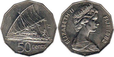 монета Фиджи 50 центов 1982