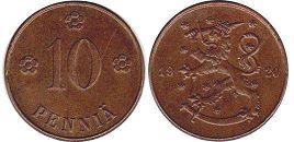 монета Финляндия 10 пенни 1920