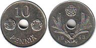 монета Финляндия 10 пенни 1943