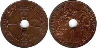 монета Французский Индокитай 1 цент 1939