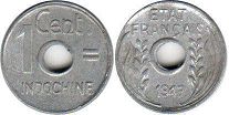 монета Французский Индокитай 1 цент 1943