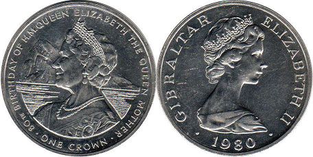 монета Гибралтар крона 1980
