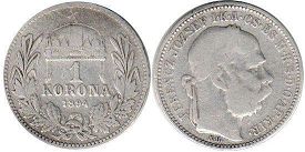 монета Венгрия 1 корона 1894