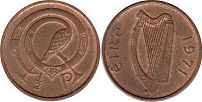 монета Ирландия 1/2 пенни 1971