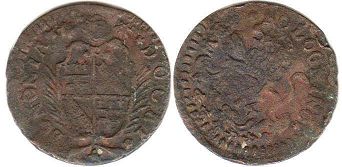 монета Болонья 1/2 болоньино 1714