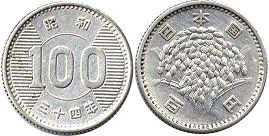 монета Япония 100 йен 1959
