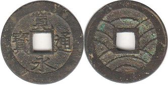 монета Япония 4 мон 1769-1860