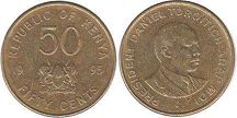 монета Кения 50 центов 1995