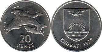 монета Кирибати 20 центов 1979