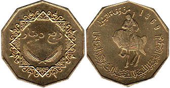 монета Ливия 1/4 динара 2001