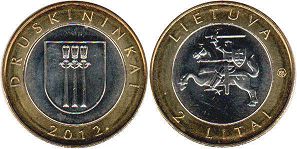 монета Литва 2 лита 2012