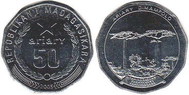 монета Мадагаскар 50 ариариi 2005