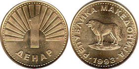 монета Македония 1 денар 1993