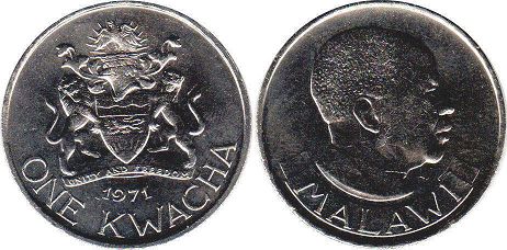 монета Малави 1 квача 1971