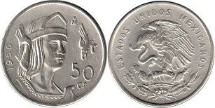 монета Мексика 50 сентаво 1950