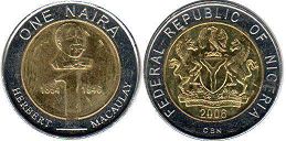 монета Nigeria 1 naira 2006