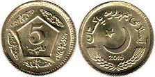 монета Пакистан 5 рупий 2015