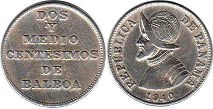 монета Панама 2,5 сентесимо 1940