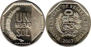 монета Перу 1 новый соль 2007