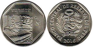 монета Перу 1 соль 2016