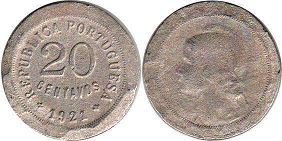 монета Португалия 20 сентаво 1921