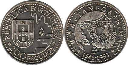 монета Португалия 200 эскудо 1993